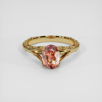 2.56 Ct. Padparadscha Sapphire Ring, 10K Yellow Gold 1