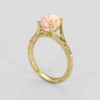 3.67 Ct. Padparadscha Sapphire Ring, 10K Yellow Gold 2
