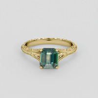 1.77 Ct. Bluish Green Sapphire Ring, 10K Yellow Gold 1