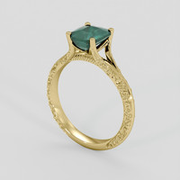 1.77 Ct. Bluish Green Sapphire Ring, 10K Yellow Gold 2