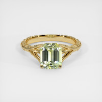 2.60 Ct. Yellowish Green Sapphire Ring, 10K Yellow Gold 1