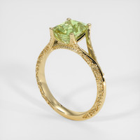 2.60 Ct. Yellowish Green Sapphire Ring, 10K Yellow Gold 2