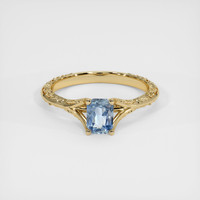 0.96 Ct. Greyish Blue Sapphire Ring, 10K Yellow Gold 1