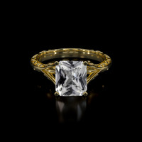 3.62 Ct. White Sapphire Ring, 10K Yellow Gold 1