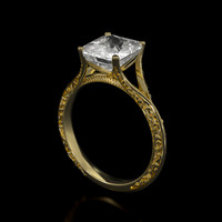 3.62 Ct. White Sapphire Ring, 10K Yellow Gold 2