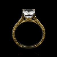 3.62 Ct. White Sapphire Ring, 10K Yellow Gold 3