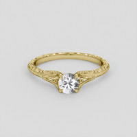 0.56 Ct. White Sapphire Ring, 10K Yellow Gold 1