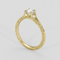 0.56 Ct. White Sapphire Ring, 10K Yellow Gold 2
