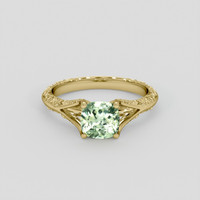 1.27 Ct. Yellowish Green Sapphire Ring, 10K Yellow Gold 1