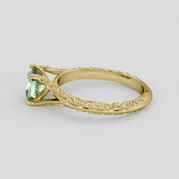 1.27 Ct. Yellowish Green Sapphire Ring, 10K Yellow Gold 4