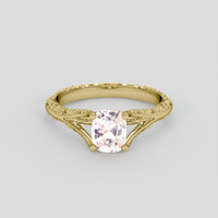 1.35 Ct. Peach Sapphire Ring, 10K Yellow Gold 1