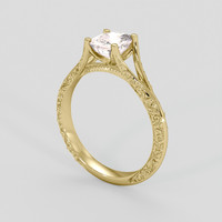 1.35 Ct. Peach Sapphire Ring, 10K Yellow Gold 2
