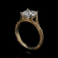 1.88 Ct. White Sapphire Ring, 10K Yellow Gold 2