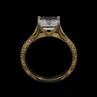 1.88 Ct. White Sapphire Ring, 10K Yellow Gold 3