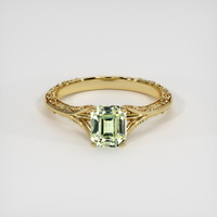 1.31 Ct. Yellowish Green Sapphire Ring, 10K Yellow Gold 1