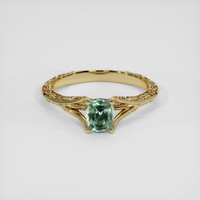 0.90 Ct. Green Sapphire Ring, 10K Yellow Gold 1