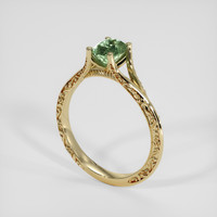 0.90 Ct. Green Sapphire Ring, 10K Yellow Gold 2