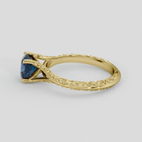 1.18 Ct. Greenish Blue Sapphire Ring, 14K Yellow Gold 4