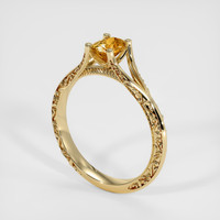 0.63 Ct. Sapphire Ring, 14K Yellow Gold 2