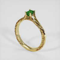 0.25 Ct. Green Chrome Tourmaline Ring, 14K Yellow Gold 2