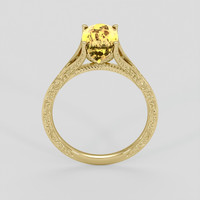 3.64 Ct. Orangish Yellow Precious Topaz Ring, 14K Yellow Gold 3