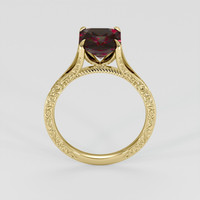 3.36 Ct. Purplish Red Garnet Ring, 14K Yellow Gold 3
