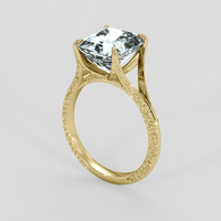 4.33 Ct. Blue Aquamarine Ring, 14K Yellow Gold 2