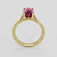 2.69 Ct. Purplish Pink Rhodolite Garnet Ring, 14K Yellow Gold 3