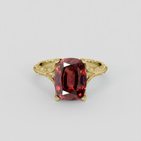 6.71 Ct. Pinkish Red Malaya Garnet Ring, 14K Yellow Gold 1