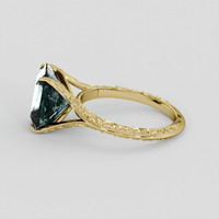 3.39 Ct. Greenish Blue Aquamarine Ring, 14K Yellow Gold 4