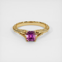 1.14 Ct. Pink Sapphire Ring, 14K Yellow Gold 1