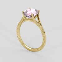 3.07 Ct. Pink Sapphire Ring, 14K Yellow Gold 2