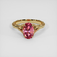 2.91 Ct. Reddish Pink Sapphire Ring, 14K Yellow Gold 1