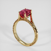 2.91 Ct. Reddish Pink Sapphire Ring, 14K Yellow Gold 2