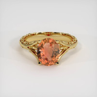 2.83 Ct. Padparadscha Sapphire Ring, 14K Yellow Gold 1