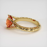 2.83 Ct. Padparadscha Sapphire Ring, 14K Yellow Gold 4