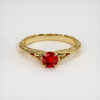 0.71 Ct. Ruby Ring, 14K Yellow Gold 1