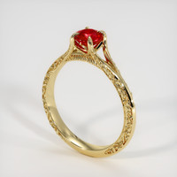 0.71 Ct. Ruby Ring, 14K Yellow Gold 2