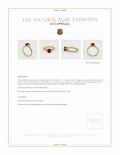 Ruby Ring 1.13 Ct. 14K Yellow Gold Appraisal