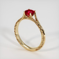 0.72 Ct. Ruby Ring, 14K Yellow Gold 2