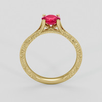 0.92 Ct. Pinkish Red Ruby Ring, 14K Yellow Gold 3