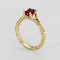0.99 Ct. Ruby Ring, 14K Yellow Gold 2