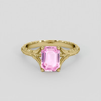2.54 Ct. Padparadscha Sapphire Ring, 14K Yellow Gold 1