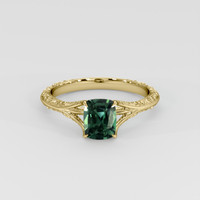 0.95 Ct. Green Sapphire Ring, 14K Yellow Gold 1