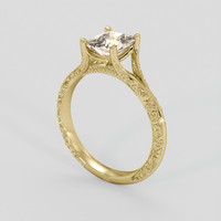 1.58 Ct. Peach Sapphire Ring, 14K Yellow Gold 2