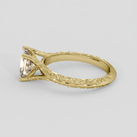 1.58 Ct. Peach Sapphire Ring, 14K Yellow Gold 4