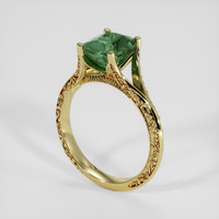 2.29 Ct. Bluish Green Sapphire Ring, 14K Yellow Gold 2