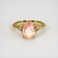 3.51 Ct. Padparadscha Sapphire Ring, 14K Yellow Gold 1