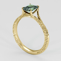 0.93 Ct. Green Sapphire Ring, 14K Yellow Gold 2