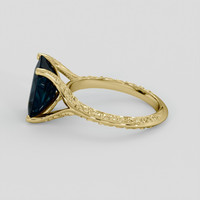 4.18 Ct. Greenish Blue Sapphire Ring, 14K Yellow Gold 4